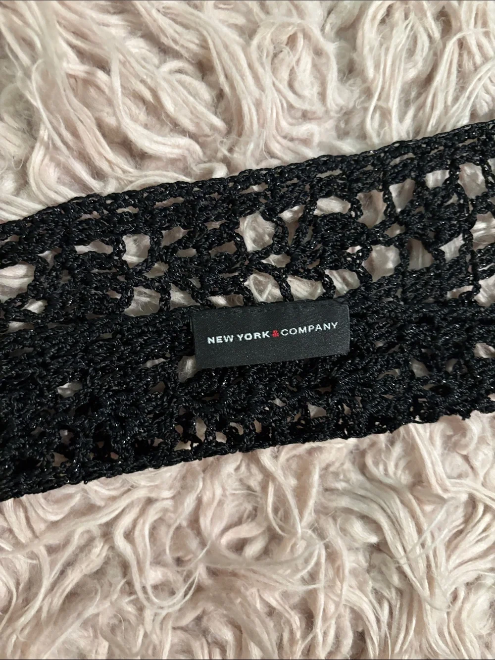 New York & Company Crochet Knit Fringe Scarf/Belt - Picture 5 of 8